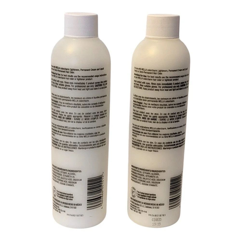 Wella Colorcharm 10 Vol Cream Developer 7.8 fl‎ oz Gentle Lift 2 Pack Lightener